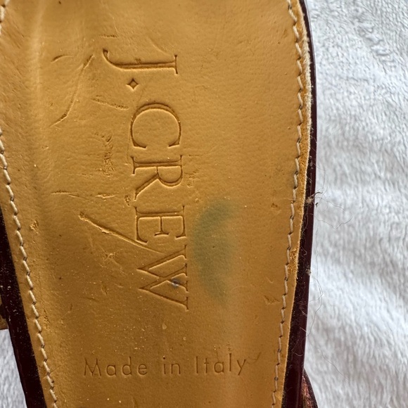 J CREW Elodie Strappy Oxblood Fall Patent Leather MADE ITALY Heels Sandals 8 - Picture 8 of 8